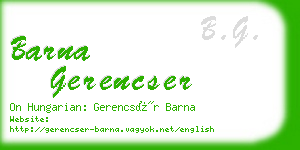 barna gerencser business card
